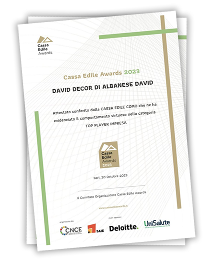 attestato david decor
